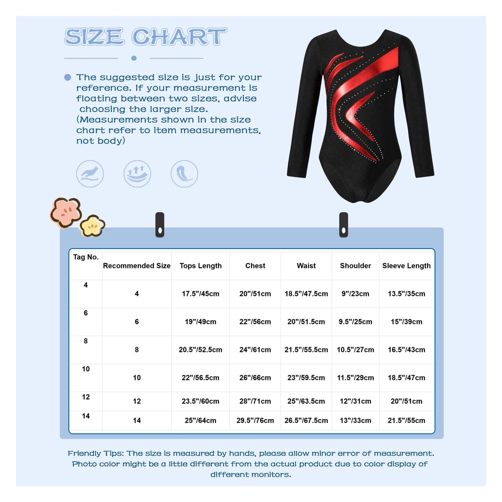 Gymnastikanzug Mädchen Mädchen Ballett Tanz Bodysuit Sport Gymnastik Ganzanzug Langarm Glänzender Strass Bronzing Stoff Slim Fit Tanztrikots(8)