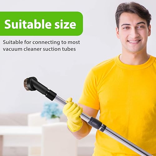 Miniatura 5 de Honoson Paquete de 2 accesorios para cepillo de vacío, cepillo redondo para polvo, limpiador de cerdas, repuesto negro de 1-1/4 pulgadas con