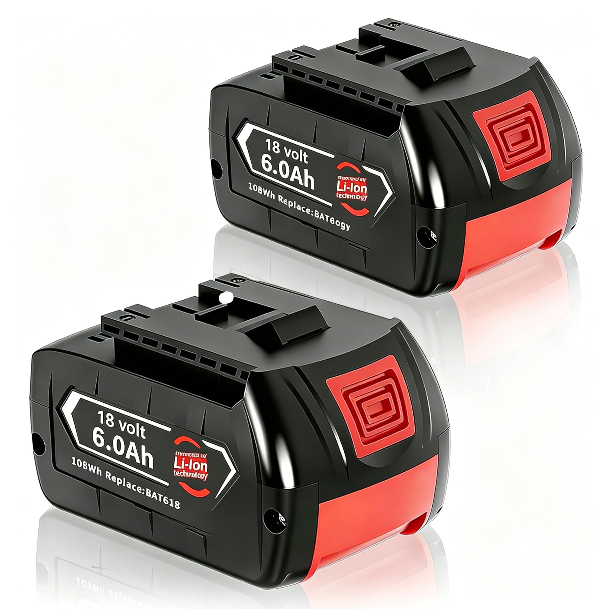 2X 18V 6000mAh Ersatzakku für Bosch Akku Kompatibel mit Bosch GBA BAT618 BAT618G BAT609 BAT609G BAT619 BAT619G BAT610G BAT610 BAT612 BAT622