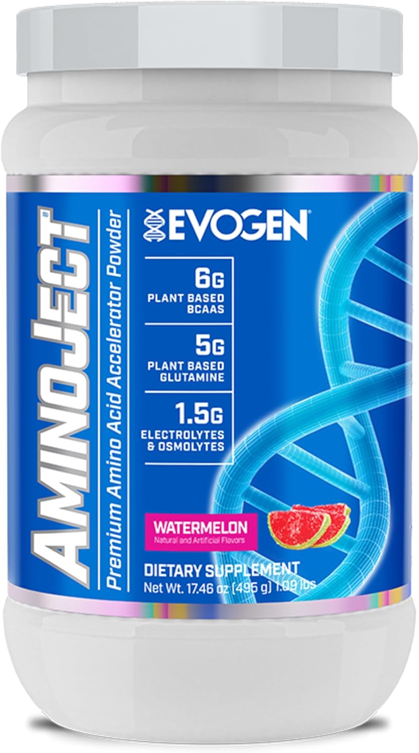 Evogen AminoJect - Premium BCAA Powder & EAA Recovery Formula with Electrolytes | Amino Acids Supplement for Muscle Growth, Hydration, & Recovery | Blue Raspberry | 30 Servings