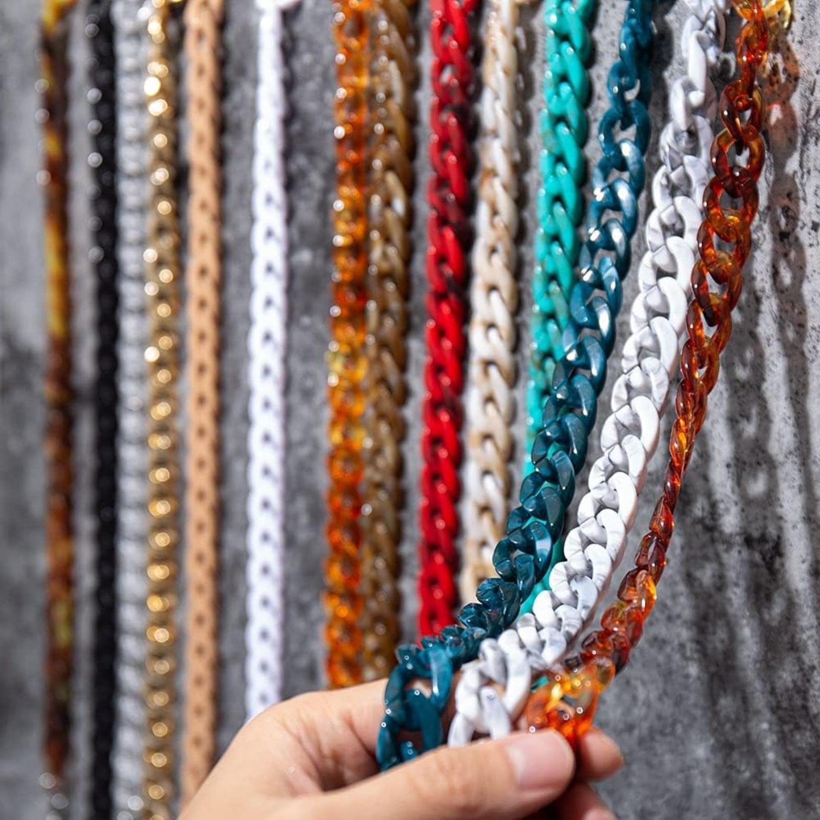 REVAHI Cadenas para Gafas, Cordones, 72Cm, Cadena acrílica para Gafas de Sol, Gafas de Lectura Antideslizantes para Mujer, Soporte de Cadena, Correa para el Cuello, Accesorios de cordón