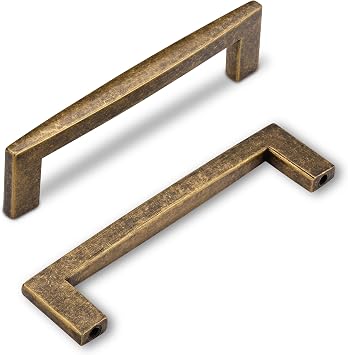 6 Pack 3.75"96mm Antique Brass Cabinet Pulls Kitchen Cabinet Handles, Vintage Retro Drawer Pulls Vintage Bronze Cabinet Handle Bar Pull
