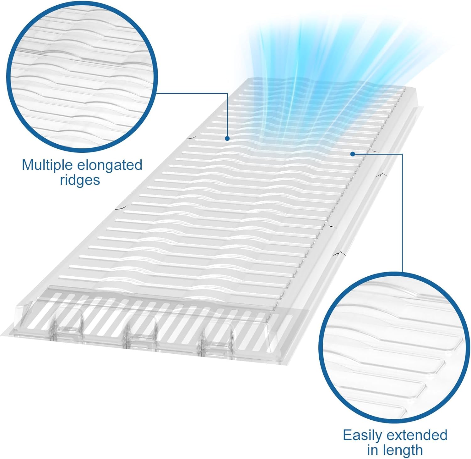 Air Vent Extender Extend from 17"-48" Length Magnetic Vent Deflector for Floor Register up to 12" Wide 1.5mm Thick for Under Furniture 1 Set