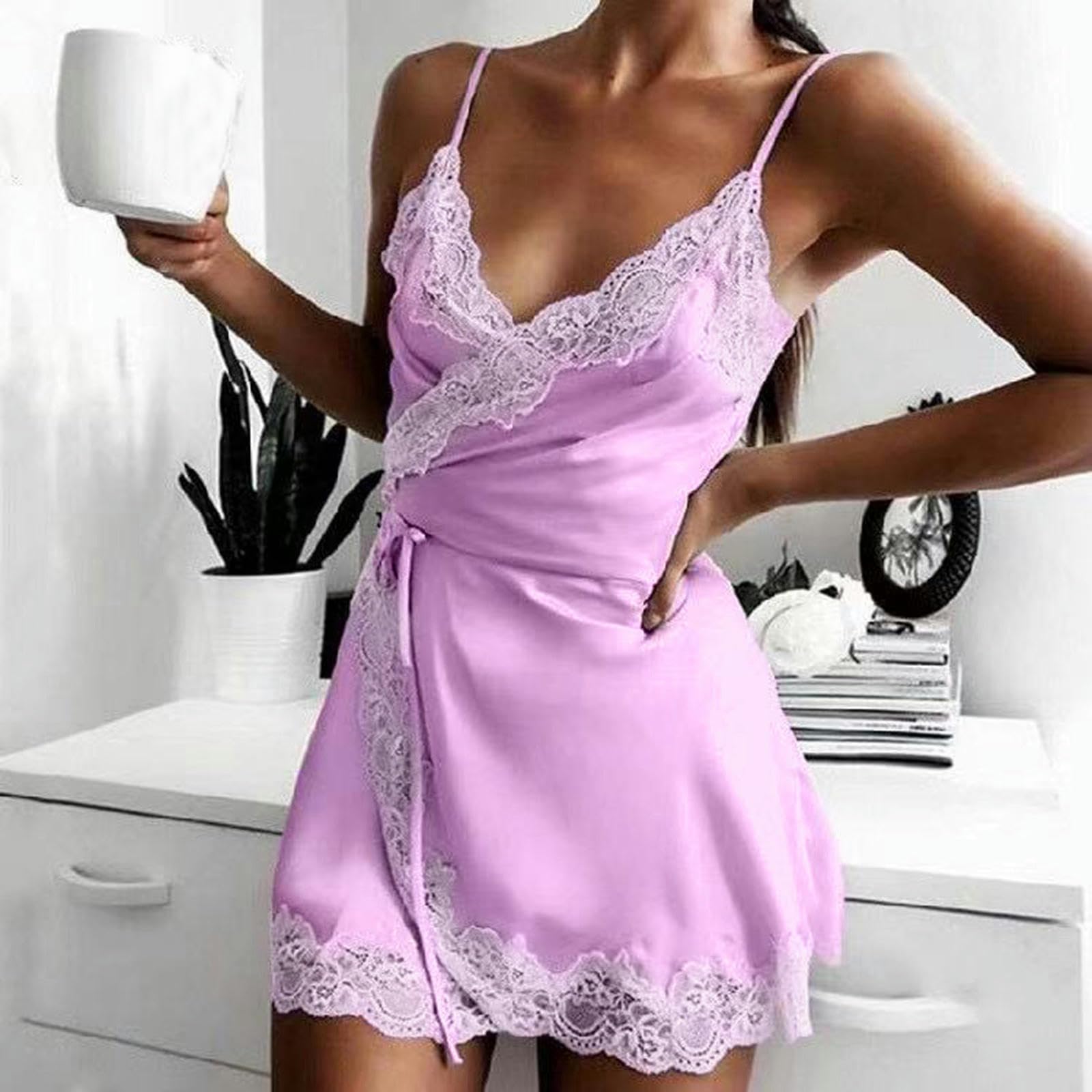 NOGRAX Koszule nocne dla kobiet kobiet bielizna nocna szlafrok sukienka koszula nocna domowa piżama sukienka piżama slim fit koszula nocna