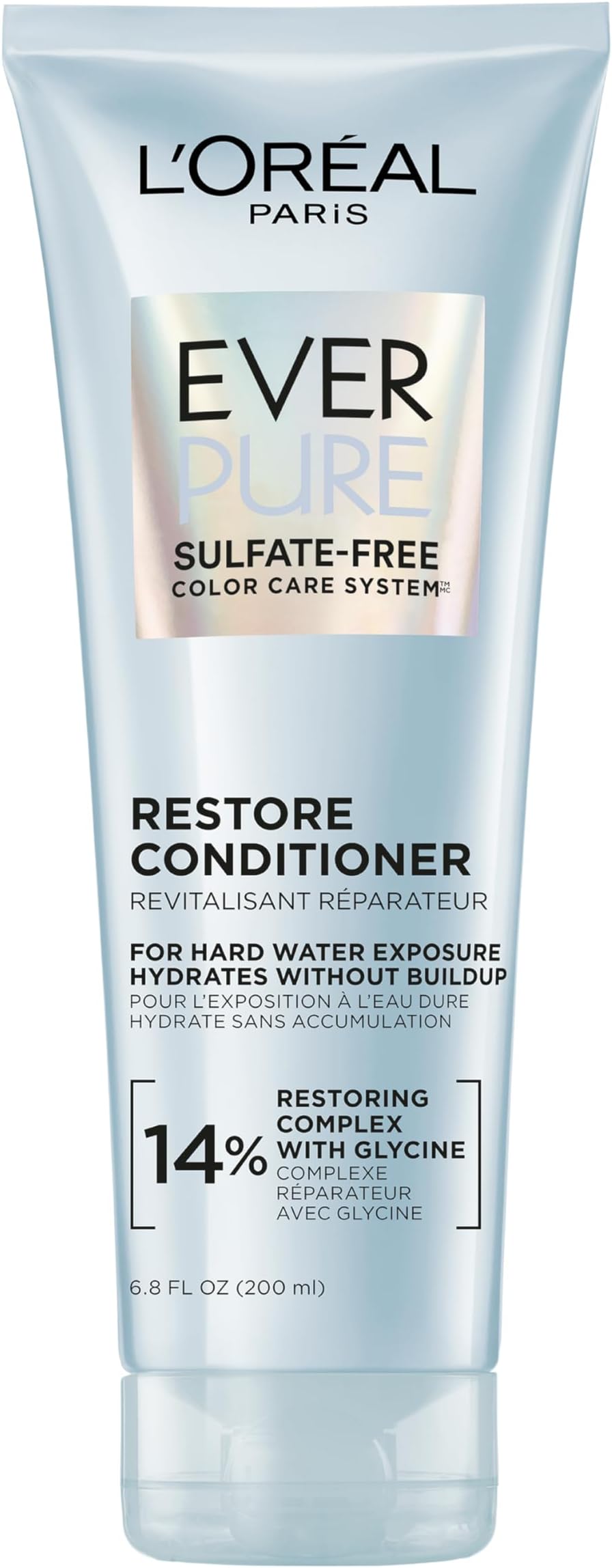 Restore Sulfate Free Conditioner with Antioxidants, Moisturizing Conditioner for Hard Water Exposure and Styling Build-up, EverPure, 6.8 Fl Oz