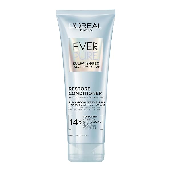LOreal Paris Restore Sulfate Free Conditioner with Antioxidants, Moisturizing Conditioner for Hard Water Exposure and St