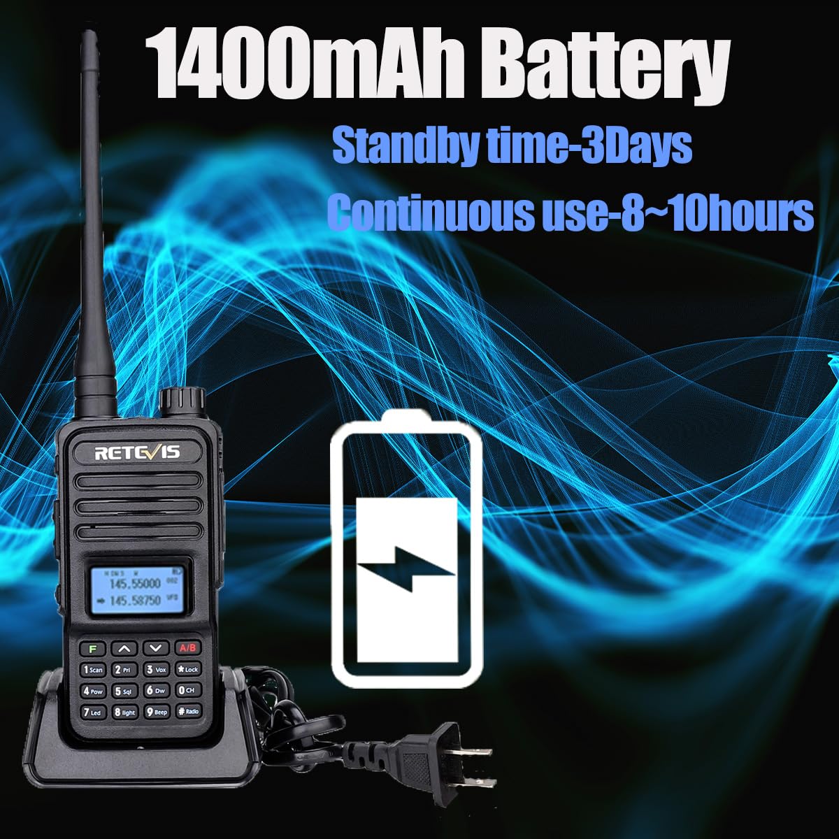 Retevis RT85 Ham Radios Long Range,Walkie Talkies with Shoulder MIC,Dual Band Radio,DTMF,VOX,Emergency Alarm,Flashlight,Handheld Ham Radios for Family Survival Gear Camping Hunting (2 Pack)