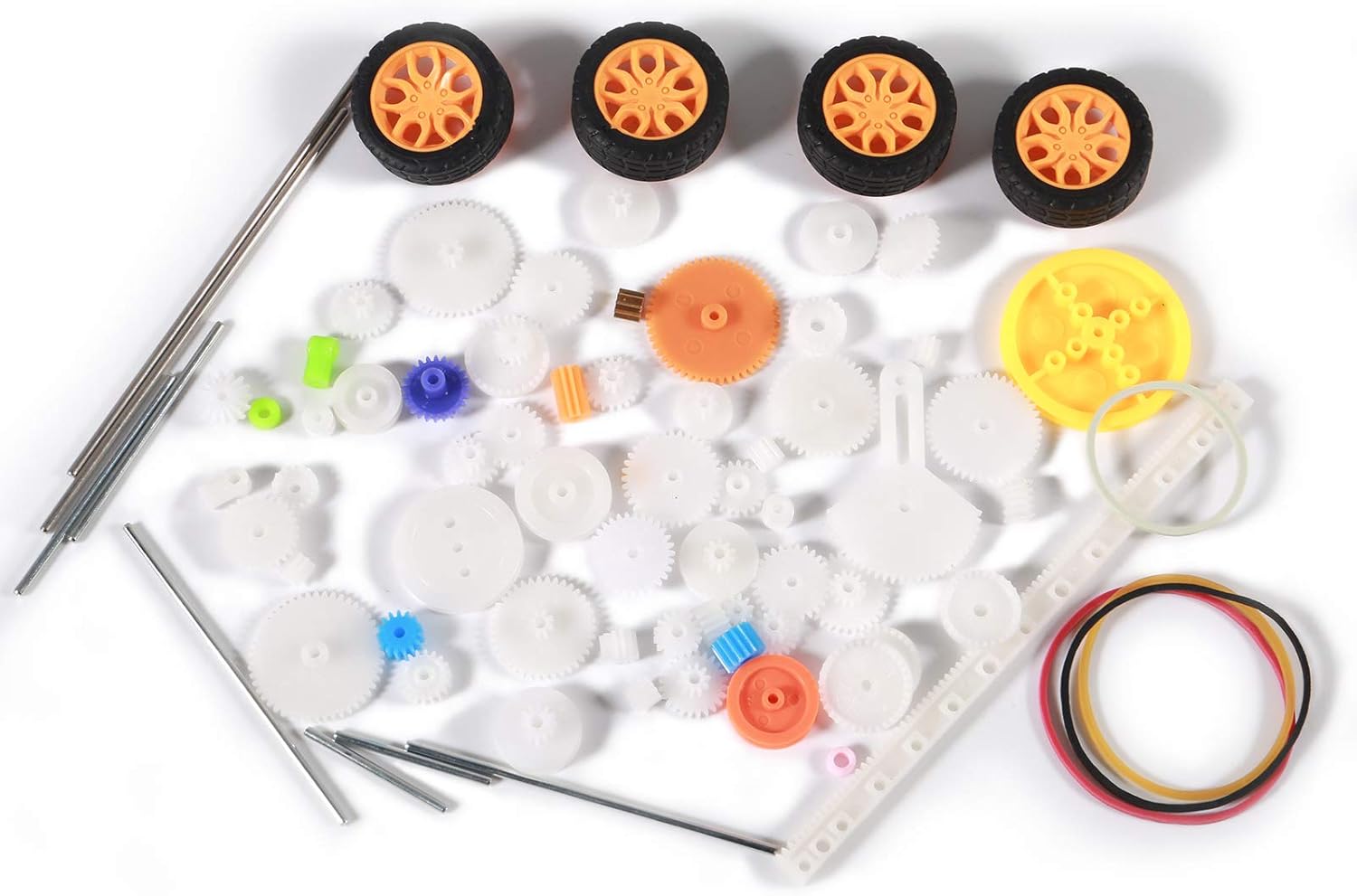78 PCS Plastic Gear Kit Motor Gears Accessories Single Double Reduction Gear Set for Motor Car Robot with Axle Wheel