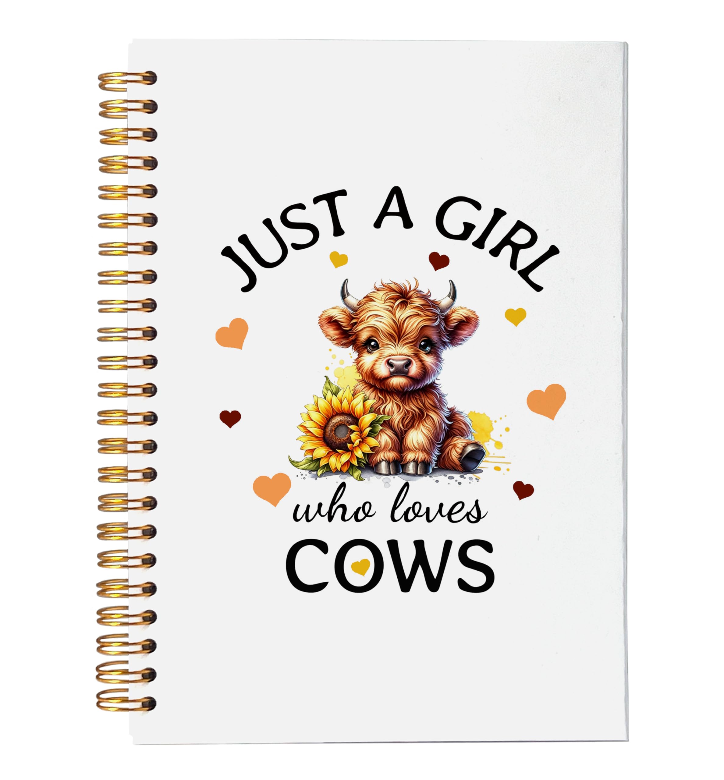 VNWEK Highland Cow Lover Gifts - Taccuino a spirale, 14 x 20 cm, con copertina rigida, con copertina rigida e copertina rigida