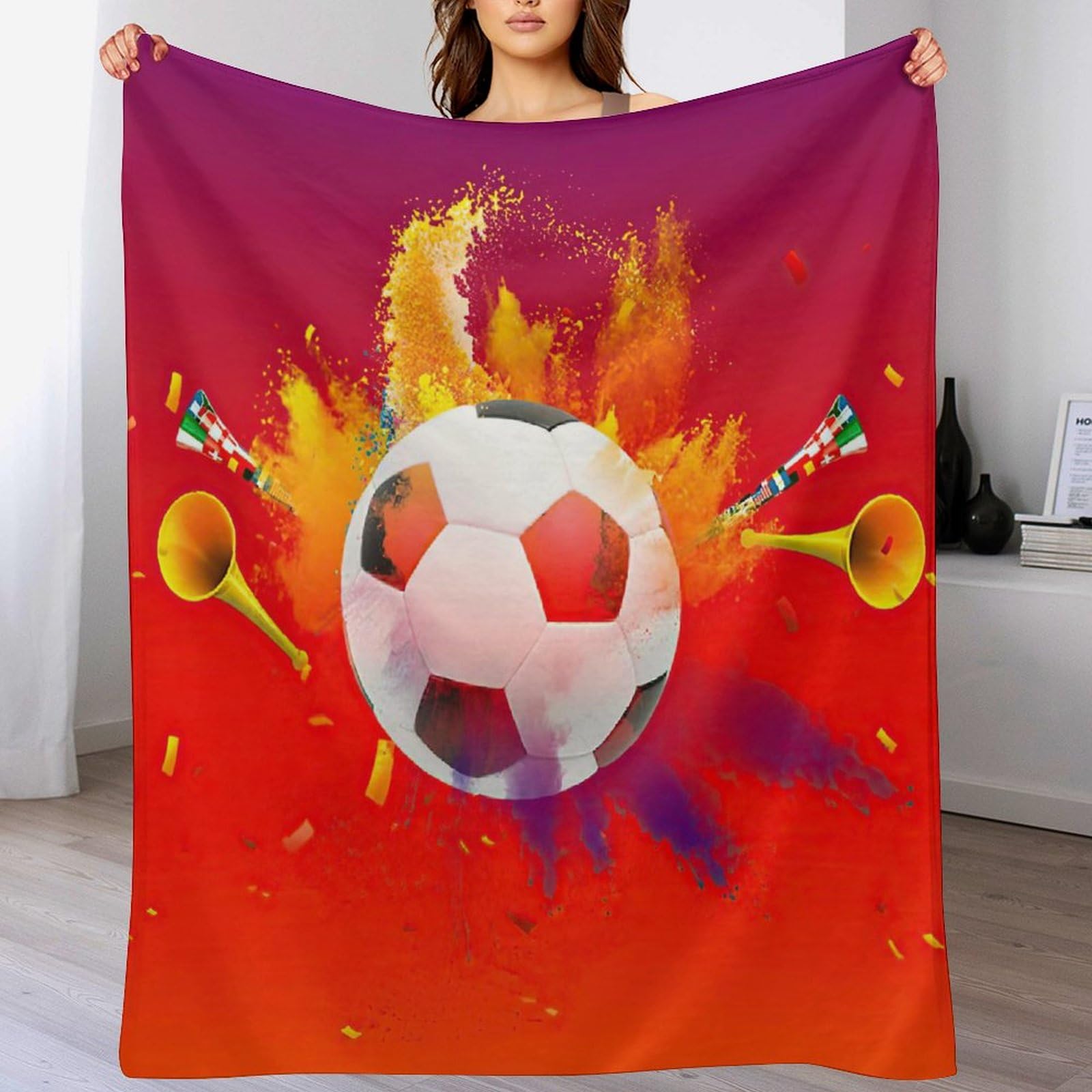 Couverture polaire football 150x200 plaid canapé lit