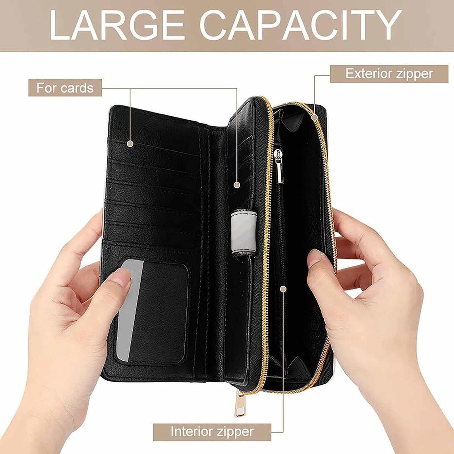 Landscape of Trees And Mountain Surrounded by Fog Wallet,PU Leather Material, Small Wallet,Bifold with Zipper, Travel Wallet,Compact And Portable for Men And Women 7.8 * 4.3 * 1.4 Inches