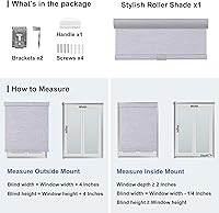 Vista 5 de Persianas enrollables opacas para ventanas, sin cordones, de jacquard a rayas, con cenefa de casete, aislamiento térmico, protección UV, persianas