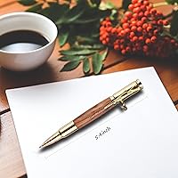 Vista 3 de Bolígrafo personalizado de acción de resorte, bolígrafo de bola de metal y madera grabado gratis con 2 recargas, bolígrafo personalizado con nombre