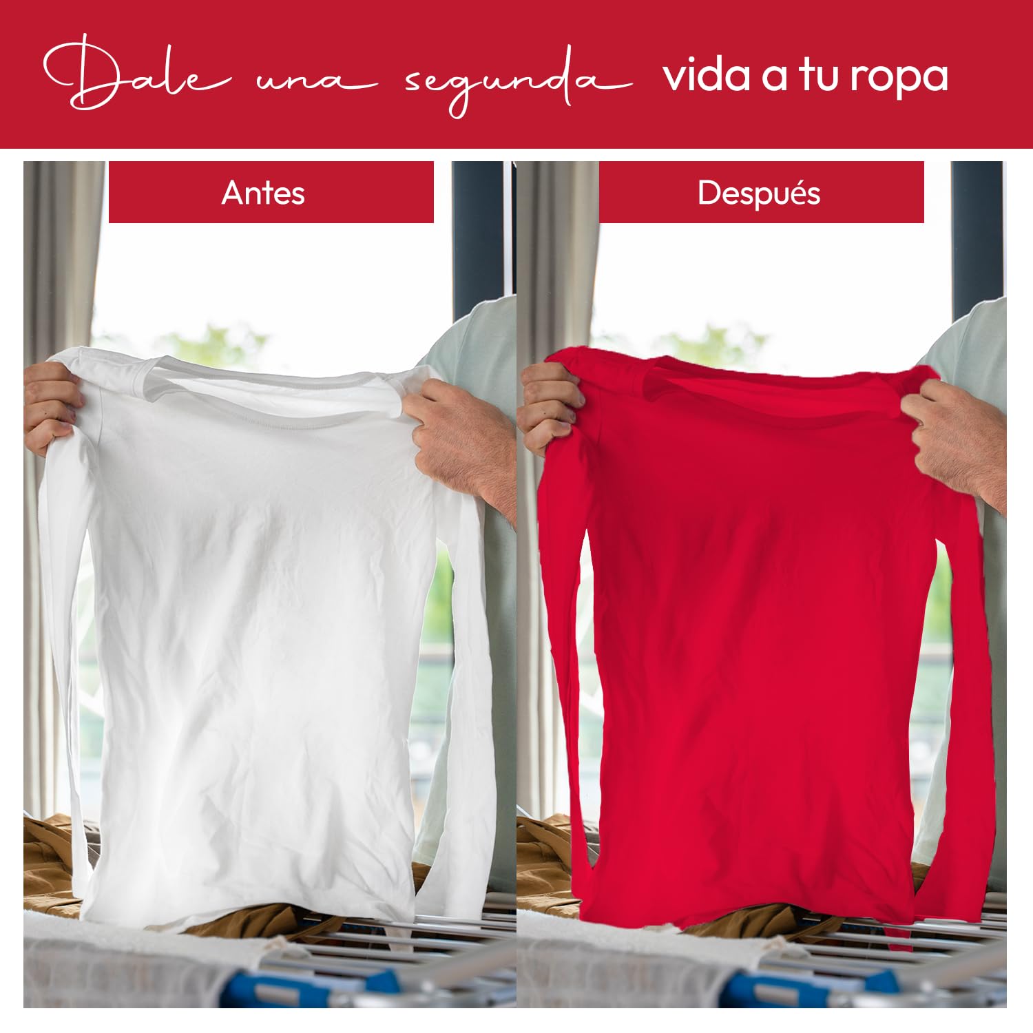Haute Couture - Tinte para Ropa y Textil Rojo Vivo - 350g - Tinte Textil Todo en uno - Listo Para Teñir Ropa y Tejidos