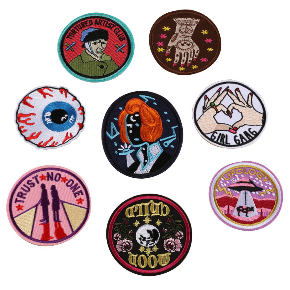 Grande Patch Ricamato A Mano Piuma Indiana 23x24 Cm - Da Stirare O Cucire Su Giacche, Jeans, Borse
