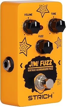 STRICH Jimi Fuzz Pedal, Compact Electric Guitar Mini Fuzz, Classic Sound, True Bypass, Adjustable Vol/Tone/Gain Controls for Electric Guitar, Orange
