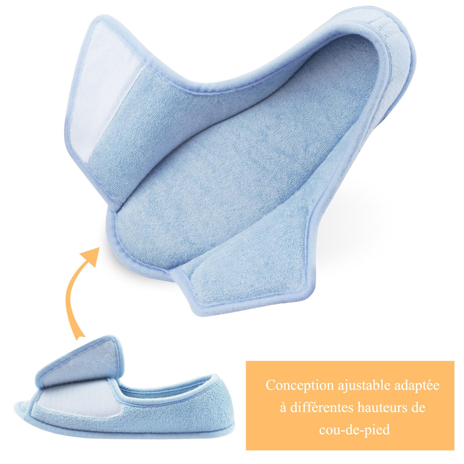 Git-up Chaussons Femme en Mousse à Mémoire Confortable Respirante Bout Ouvert Peluche Chaud Antidérapage Maison Pantoufles pour Intérieur et Extérieur