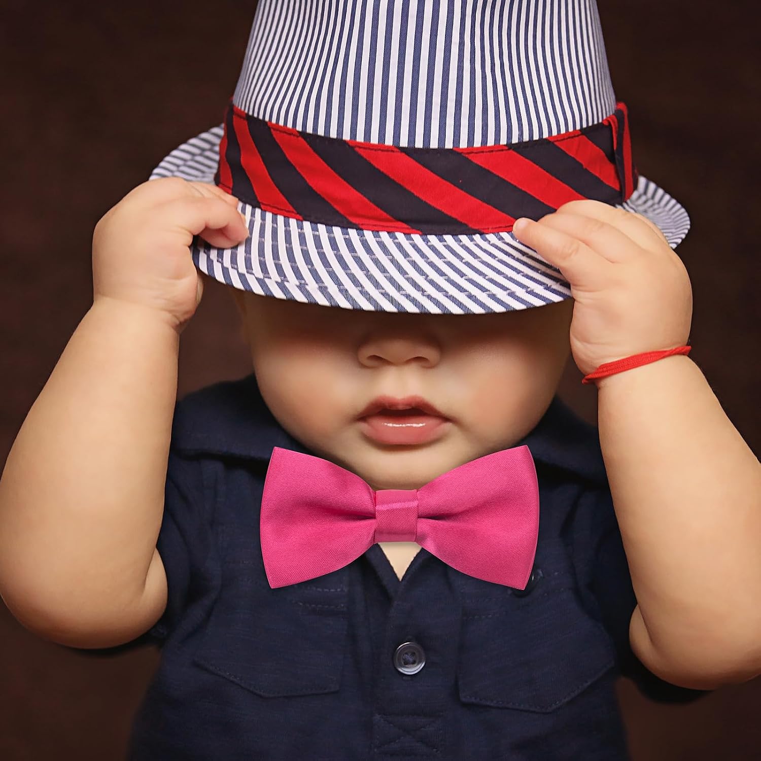 Kids Bow Tie, Classic Toddlers Pre-tied Bowtie, Baby Adjustable Bow Tie, Boys Solid Tuxedo Bowtie for Party