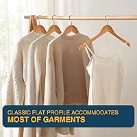 Vista 5 de Paquete de 20 perchas de madera resistentes para camisas, vestidos, abrigos y más (natural)