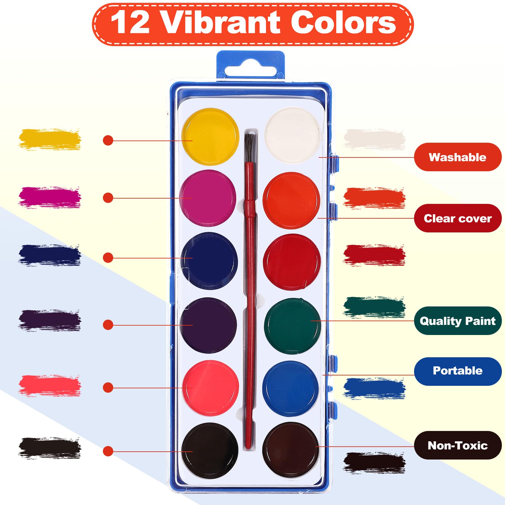 Rpc Color Snapklik.com : Cptoion 24 Pack Watercolor Paint For Kids,12 Colors ...