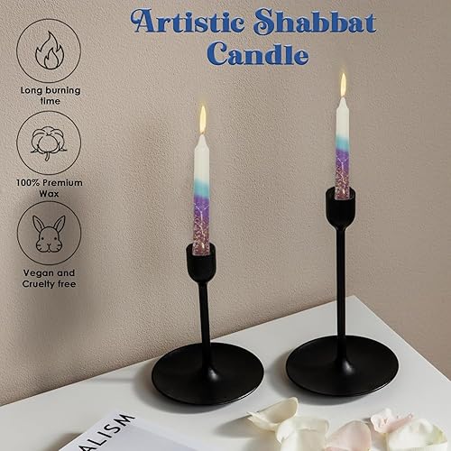 Miniatura 146 de Majestic Giftware /Safed Candles - Paquete de 12 velas Shabat (SC-SHTR-T) Velas tradicionales de Shabat hechas a mano de 5 pulgadas sin goteo Se
