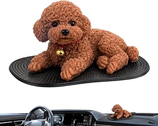 Dashboard Dog Figurine – Realistic Silicone Puppy, Cute Canine Vehicle | Auto Animal Dashboard Ornaments Car Dashboard Decorations Cute Real Car Center Console Desktop Countertop Home Bedroom Office