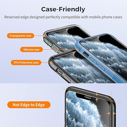 Vista 4 de UNBREAKcable Protector de pantalla para iPhone XS Max y iPhone 11 Pro Max, 2 unidades, vidrio templado 2.5D para iPhone XS Max/11 Pro Max