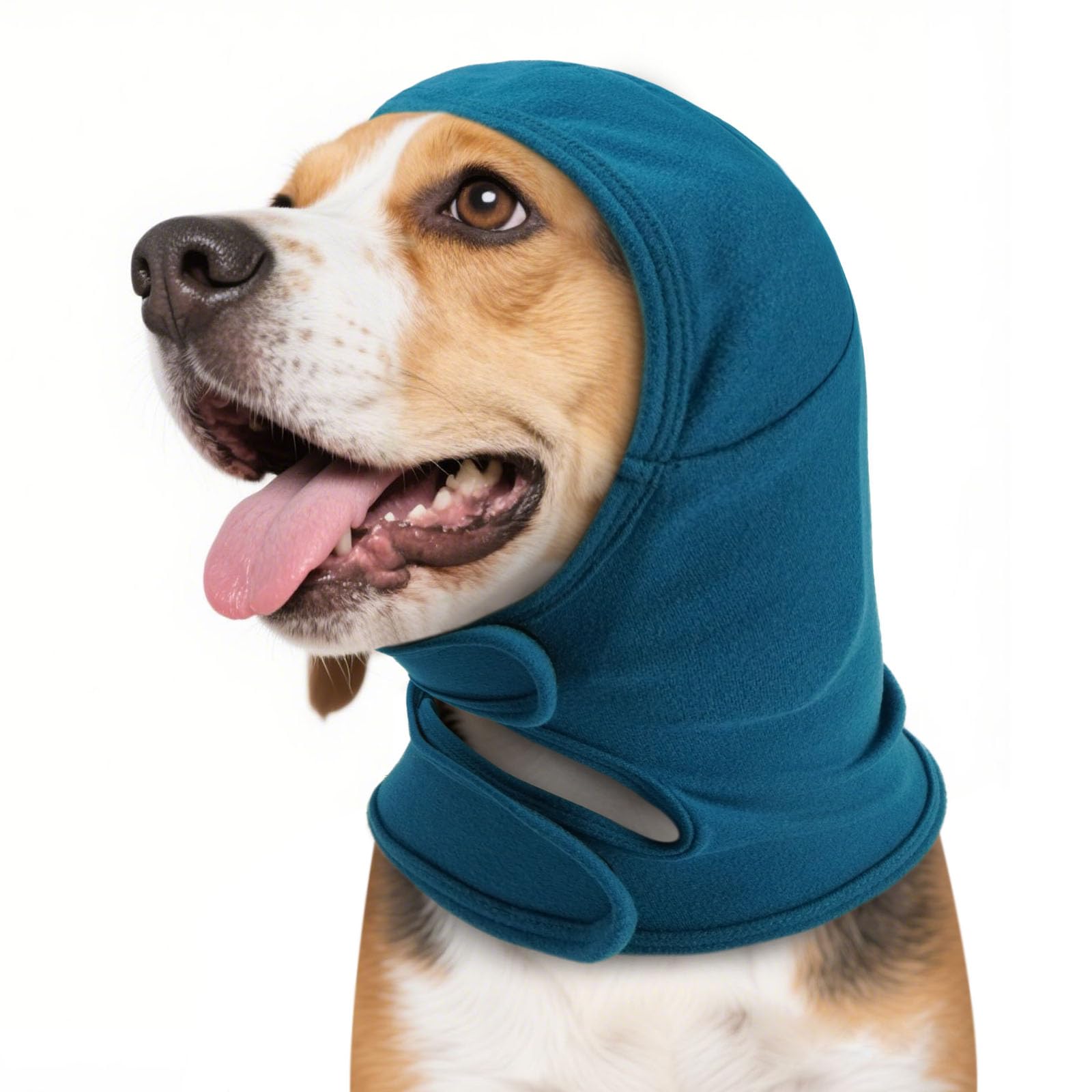 IECOii Dog Snood Ear Protector,Adjustable Ear Wrap for Dogs,Soft Dog Ears Head Covers for Noise Reduction & Anxiety Relief,DogsEar Flap Wrap for Ears Hematoma Grooming Firework Force Drying,Blue,S