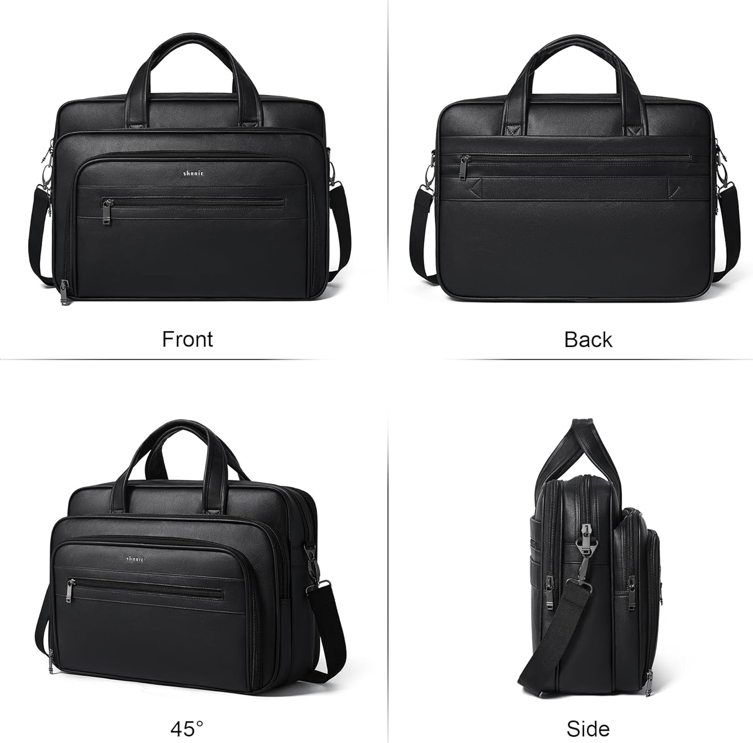 Shrrie Leather Messenger Bag for Men&Women 17 Inch Leather Laptop Bag,Water-Resistant Large Shoulder Satchel Office,Work - Image 8