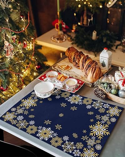 Vista 712 de Juego de 6 manteles individuales rojos para el día de San Valentín, diseño de corazón de San Valentín, resistentes al calor, lavables, manteles