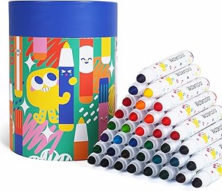 KIDDYCOLOR 36 Colors Washable Marker Set for Kids, Conical Tip Broad Line Markers for Kids, Art Marker Set for Toddlers Ag...