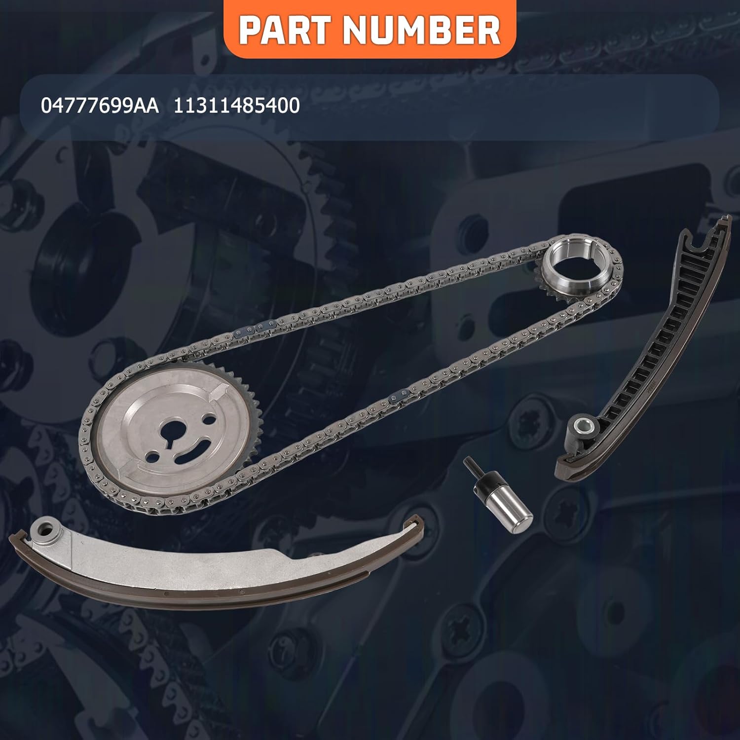 11311485400 Engine Timing Chain Kit Compatible with Mini Cooper R50 R52 R53 Aftermarket Parts Replace for 04777699AA