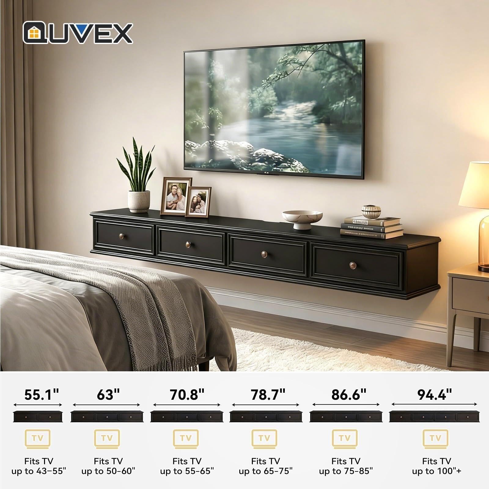 Meuble TV Flottant fixé au Mur