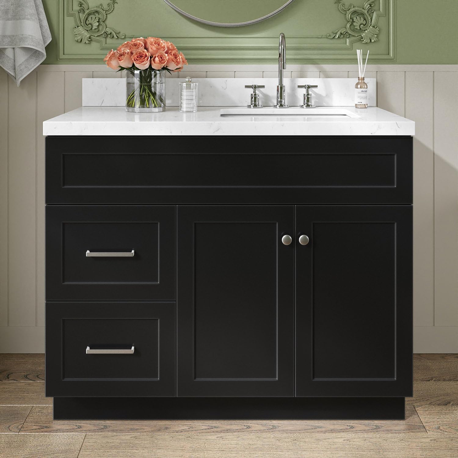 ARIEL Hamlet Vanity with countertop installed
