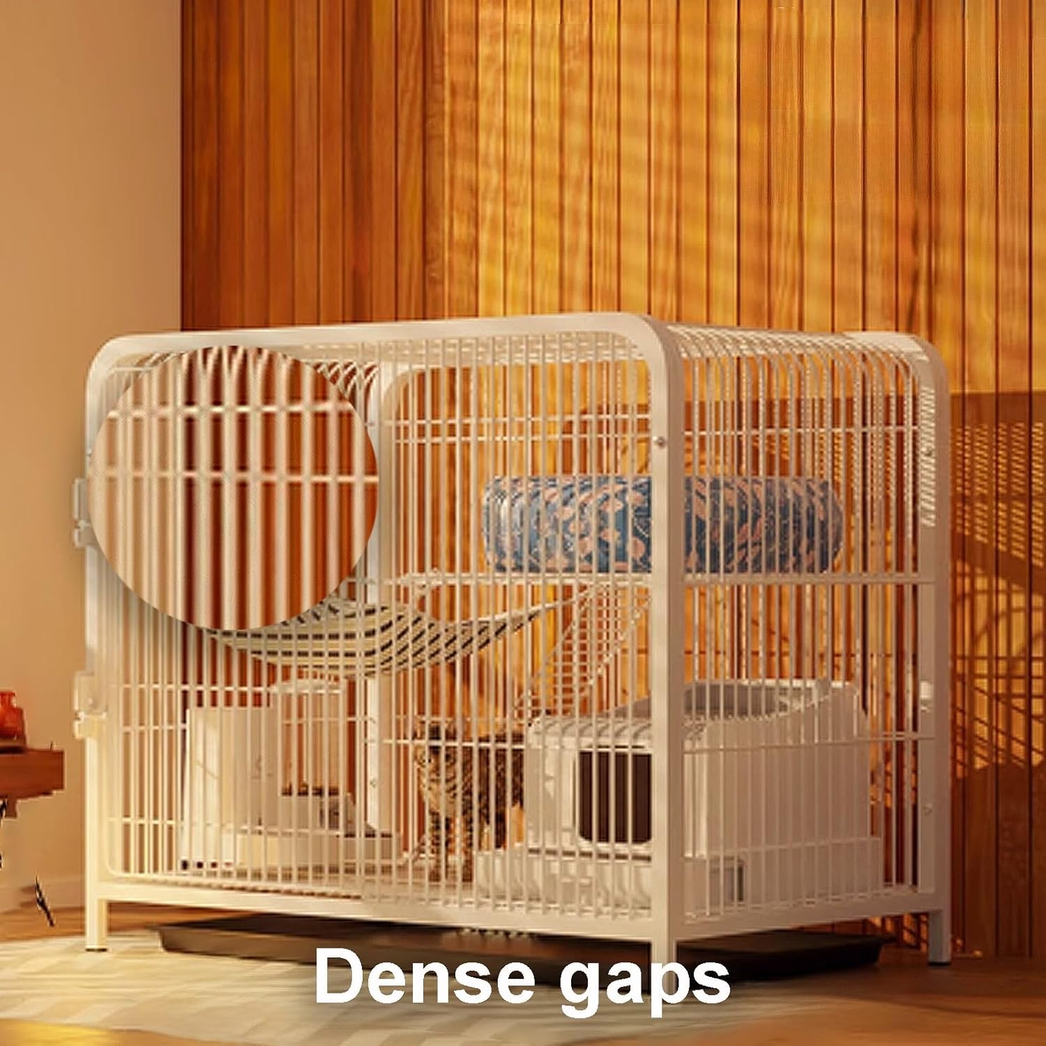 Cat Cage, Enclosed Cat Playpen with Top Cover, Escape-Proof Lock, Pull-Out Tray, White, 60x40x47cm