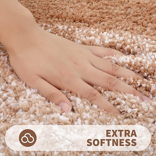 Miniatura 3 de OLANLY Juego de 2 alfombras de baño de lujo, juego de alfombras de baño de microfibra suave y absorbente, alfombras de baño antideslizantes a rayas,
