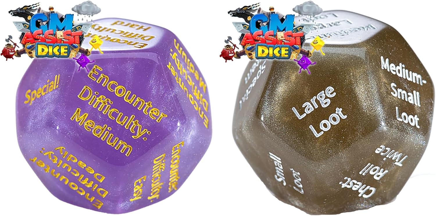 Gate Keeper Games and Dice: GM Assist Dice - 10 Unique Specialty Dice, Game Master Randomization Dice, 10 Resin Dice for Role Playing Games