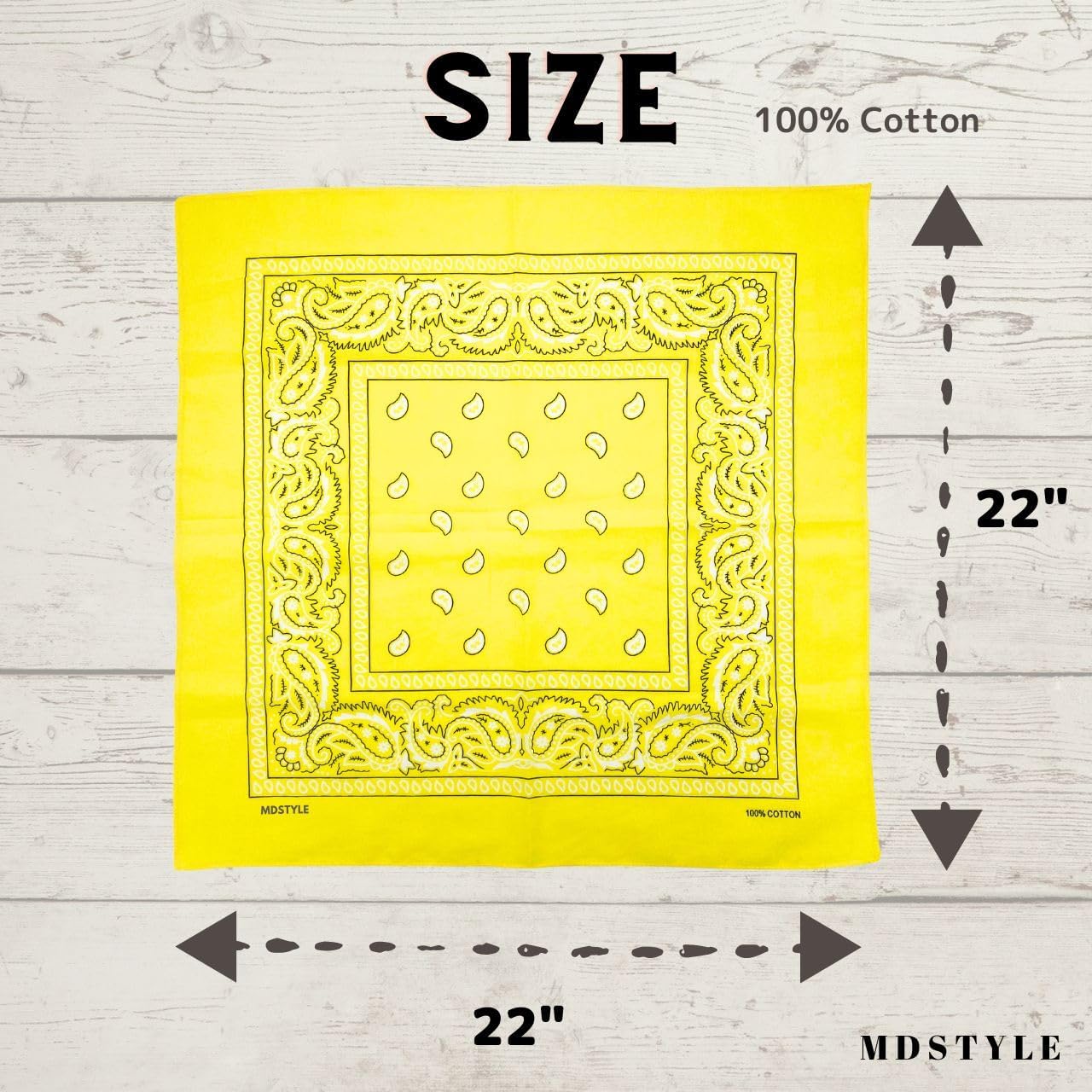 MDSTYLE 100% Cotton Bandana for Men & Women 22" x 22" Paisley Pattern Handkerchief Headband Scarf