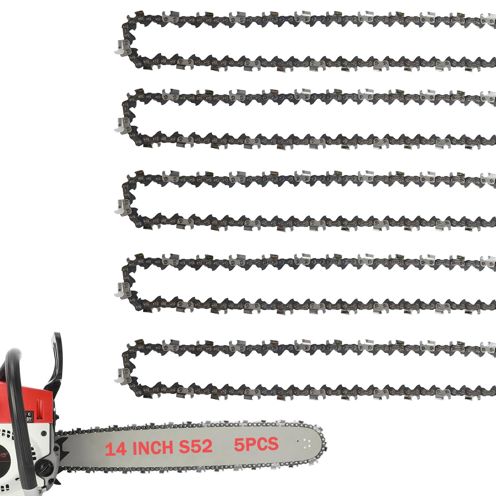 5 Pack Chainsaw Chain 16 Inch 3/8" LP Pitch .043" Gauge 56 Drive Links — Amazon image 12