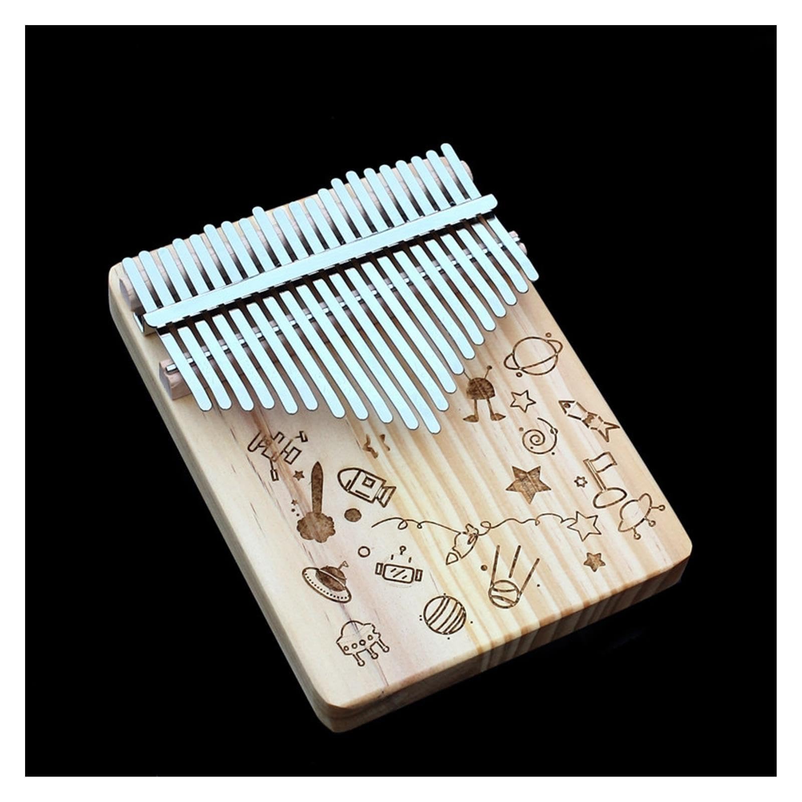 Kalimba portatile Kalimba Legno Chiaro Foro Tondo