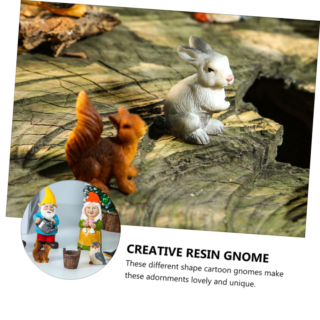 Mipcase 10pièces GNOME Décoratif Résine pour Jardin Ornement de Jardin Résine Cadeau de Noël Couleur Aléatoire