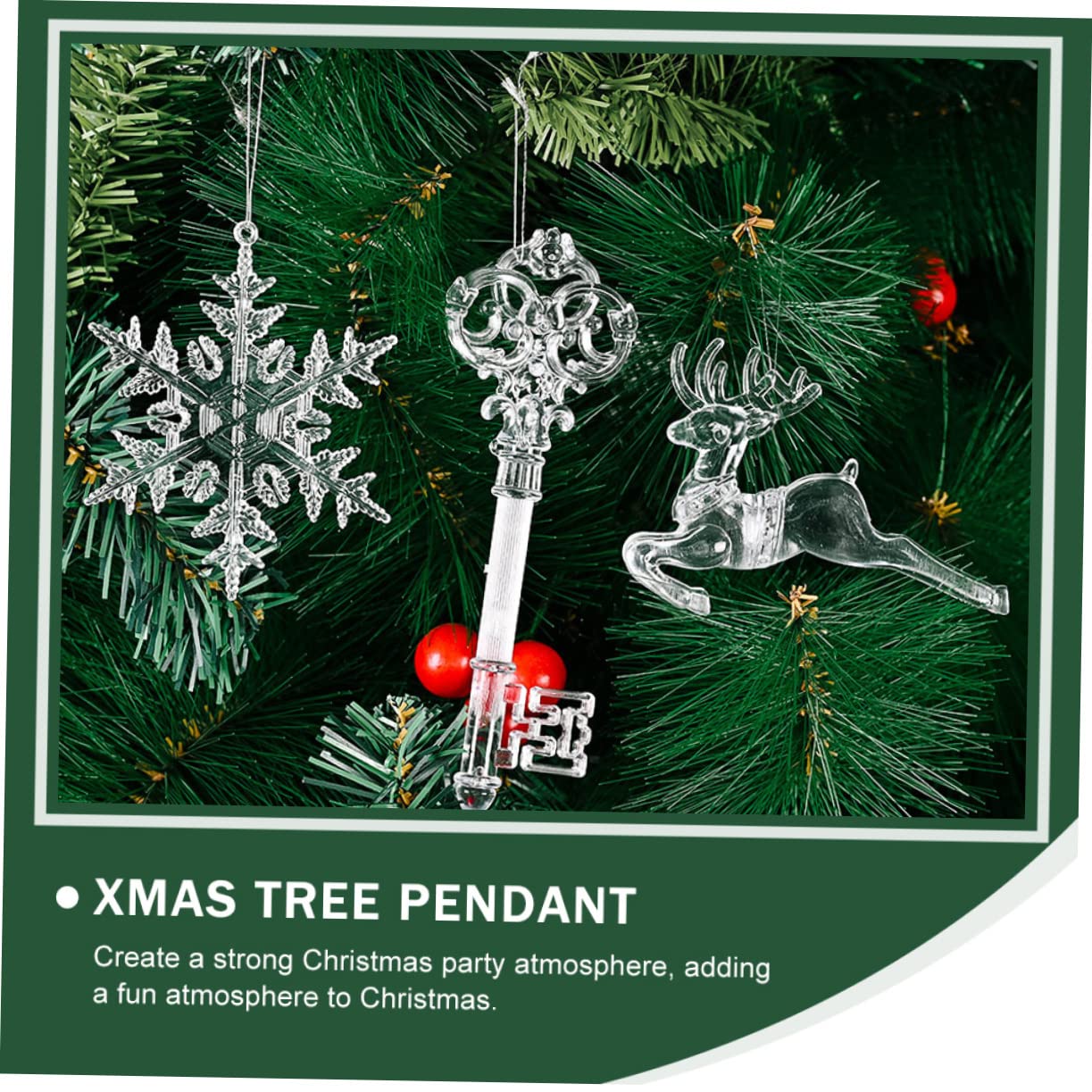 Zerodeko 6 Juegos Colgante De De Nieve Transparente Colgantes Navideños Christmas Tree Decoración Navideña Árbol De Navidad Decoración De Navidad Adorno Exquisito Acrílico 13 Uds * 6