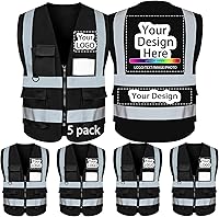 Vista 40 de Chaleco de seguridad de encargo de la alta visibilidad del chaleco de seguridad de la clase 2 Hi Vis reflex