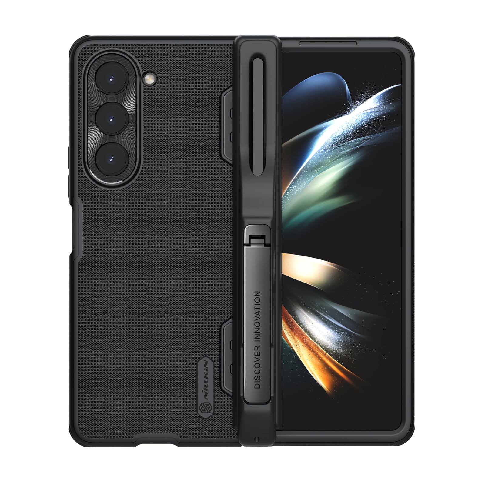 Nillkin Case for Samsung Galaxy Z Fold 5 (7.6" Inch) Super Frosted Shield Fold Pen Slot Phone Holder Version 180 Folding 360 Protect & Detachable S Pen Slot Black Color - Polycarbonate (B0CFYRYYJB) Amazon Price History, Amazon Price Tracker