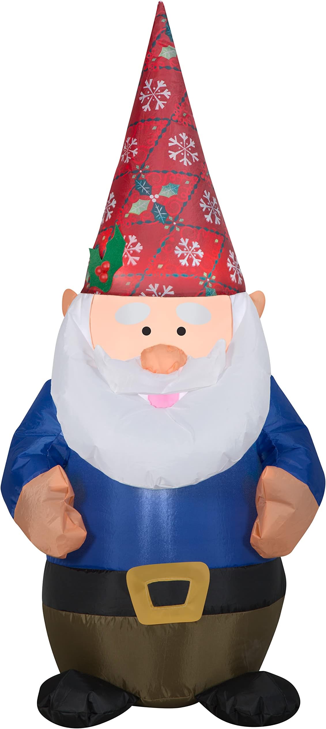 Airblown-Gnome with Christmas Damask Hat