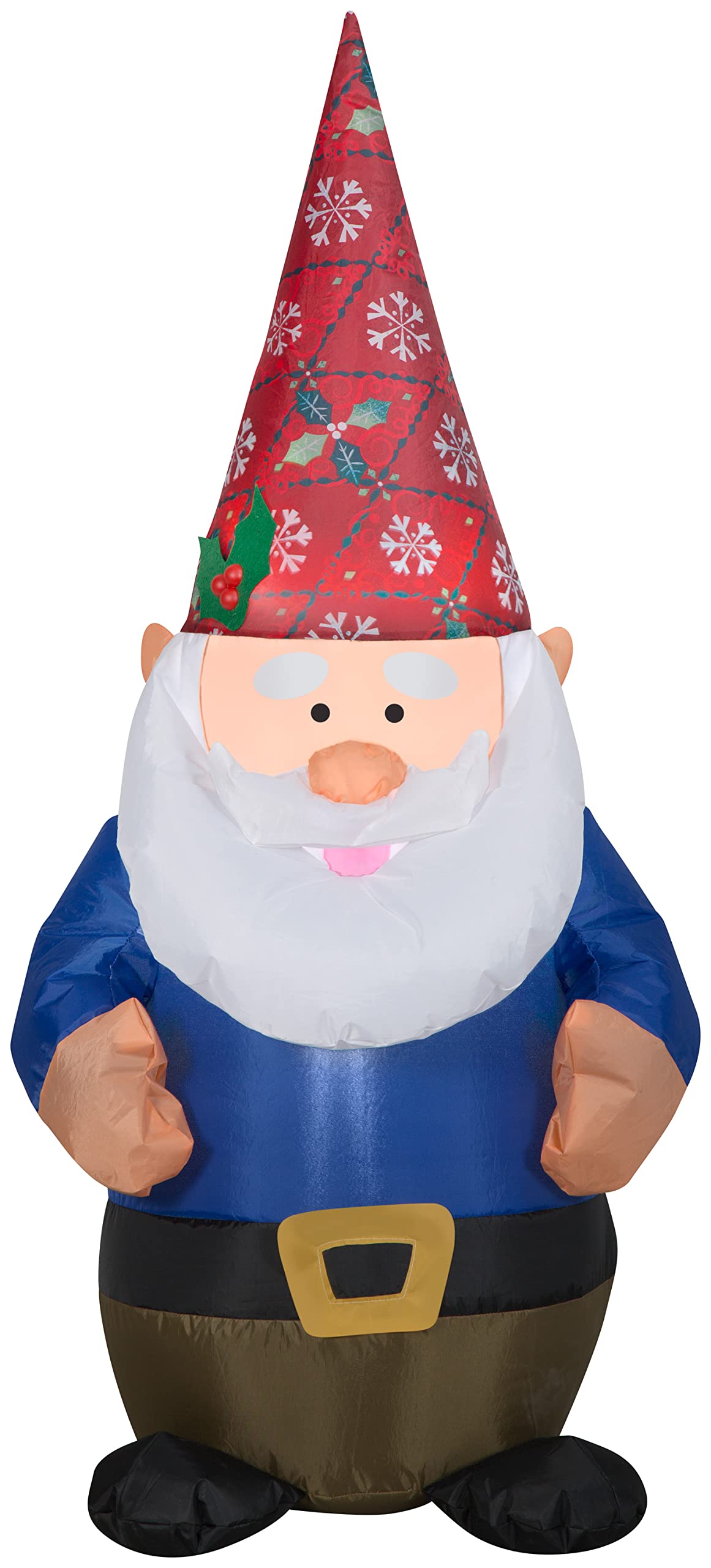 Airblown-Gnome with Christmas Damask Hat