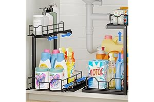 Fixwal Under Sink Organizers and Storage, 2-Tier Height Adjustable