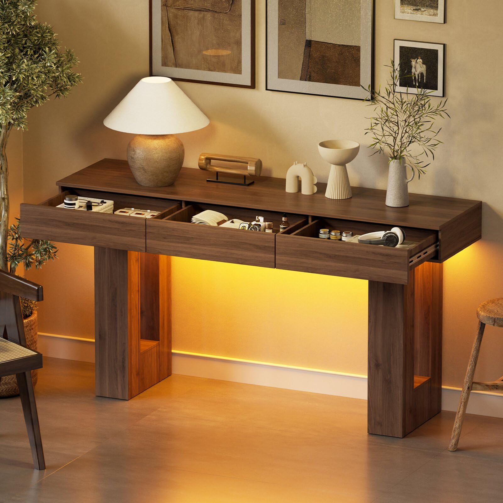 msfe table console led 3 tiroirs