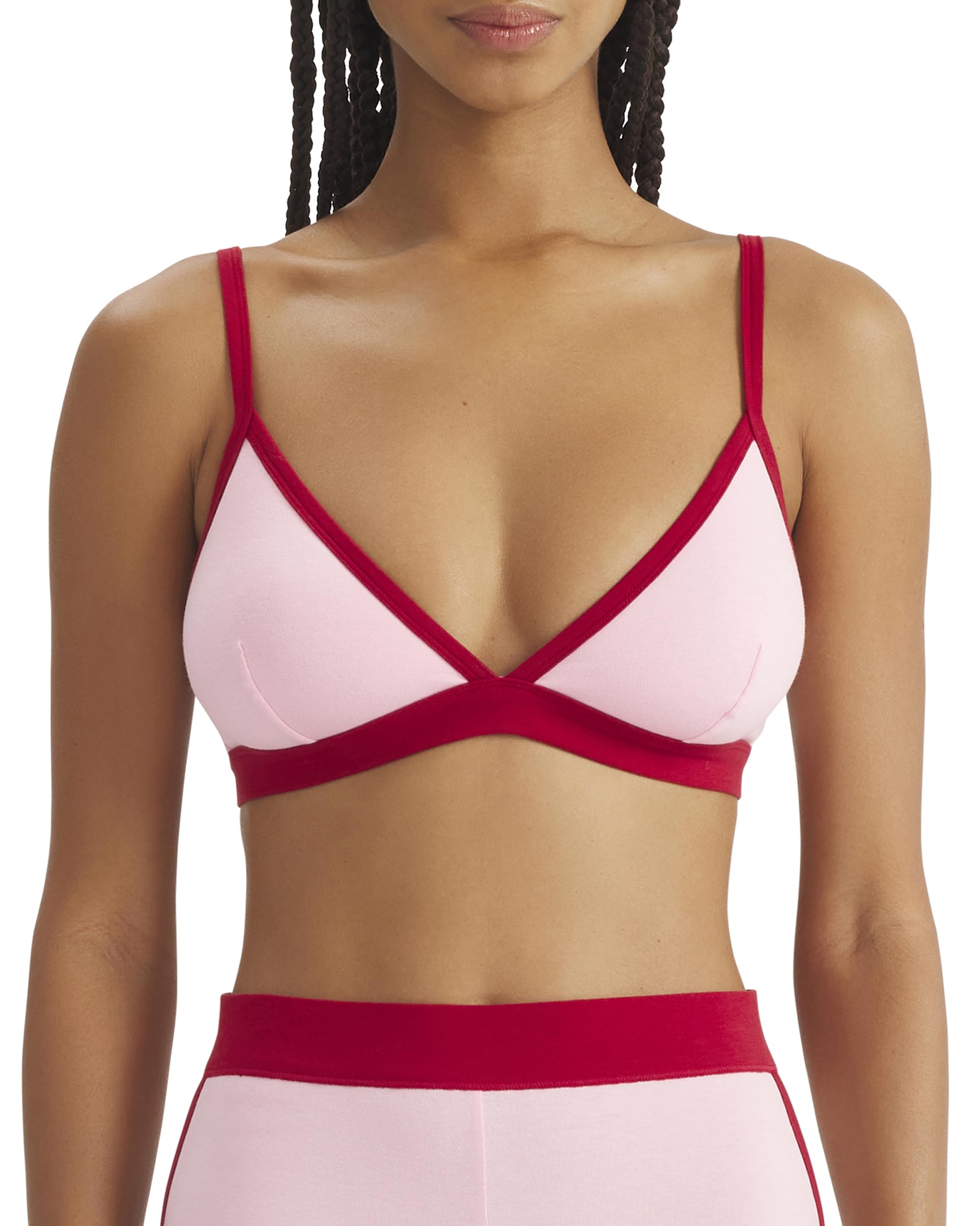 Adidas Women's Clear Pink Active Essentials Cotton Triangle Bralette, Xl