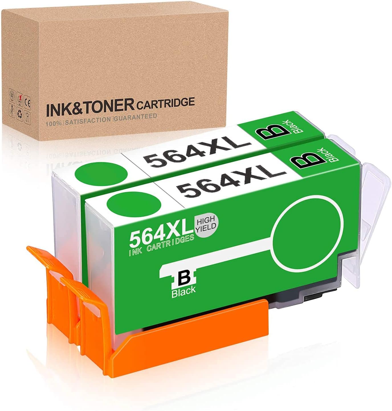 OSIR Compatible Ink Cartridge Replacement for HP 564 564XL for HP Photosmart 5520 5514 6510 6520 7510 5510 7525 7520 7515 C6380 C310a C309a C410a Officejet 4620 4622 Deskjet 3520 3521 3522 (2-Black)